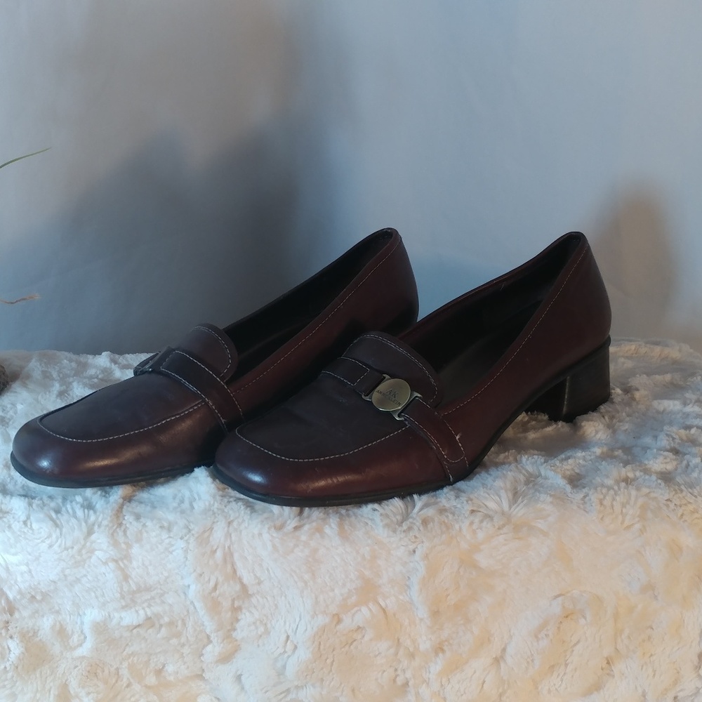 ANNE KLEIN iFLEX Women's Brown LEATHER Shoes 7